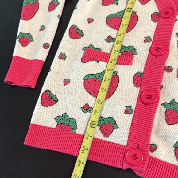 Disney Pixar Latso Strawberry Patterned Cardigan with Pink Trim - Picture 3 of 5